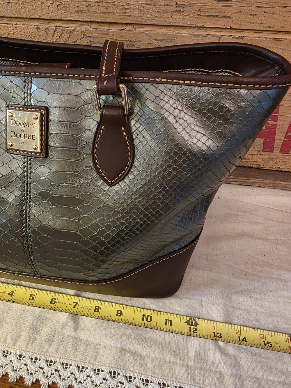 Dooney & Bourke Metallic Python Embossed Tote/Shopper - Picture 2 of 16